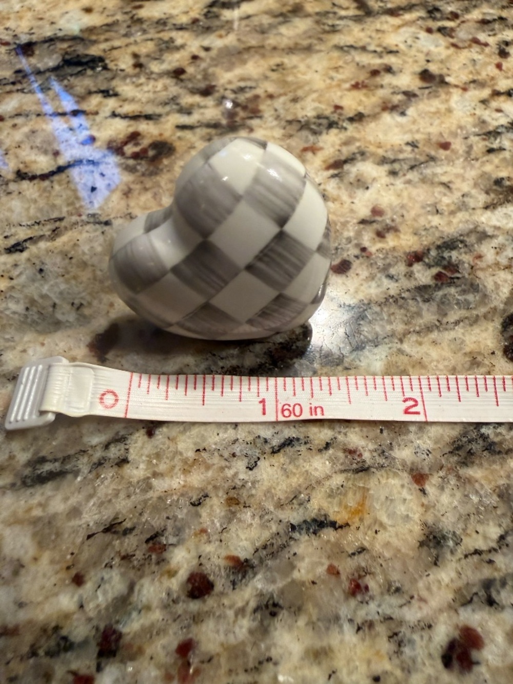 MacKenzie - Childs Sterling Check Heart Knobs - Picture 6 of 8